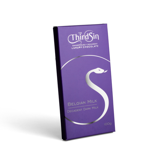 Purple Chocolate bar with Third Sin branding on a white background
