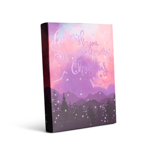 Advent calendar with Christmas-themed design on a white background