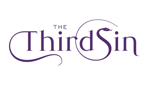 Logo of 'The Third Sin' with a stylized snake on a white background